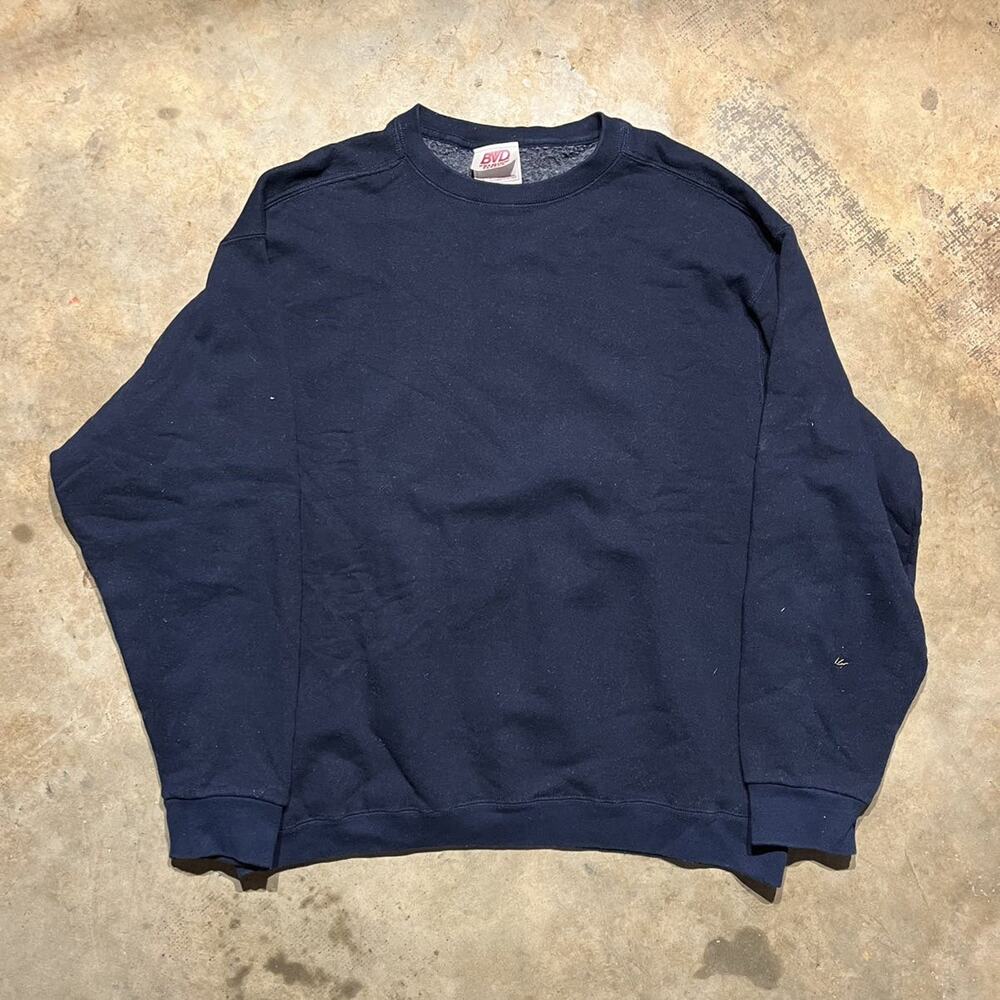 Vintage 90s BVD Navy Blank Heavyweight Sweatshirt